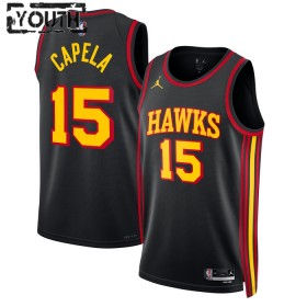 Dres Atlanta Hawks Clint Capela 15 Jordan 2022-23 Statement Edition Crno Swingman - Dječji